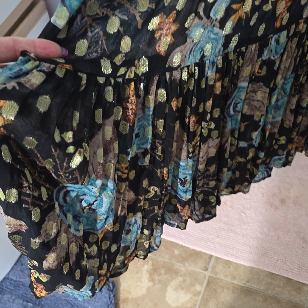 NATURAL LIFE Black Maxi Dress with Blue Floral Design - Picture 8 of 9